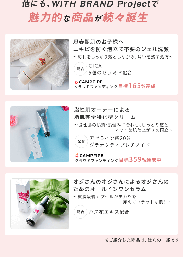 他にも、WITH BRAND Projectで魅力的な商品が続々誕生