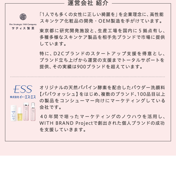 運営会社 紹介 サティス製薬 株式会社イー・エス・エス